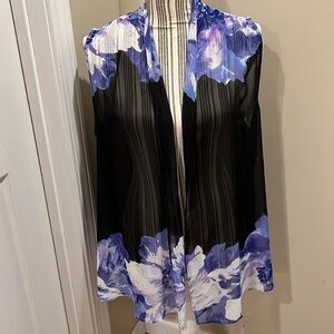 Susan Graver Sheer Floral Wrap Vest Cover Up Size Medium